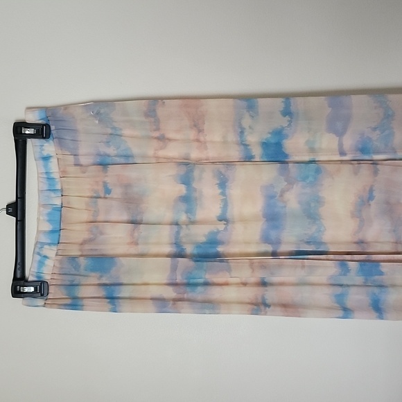 Sheer swimsuit cover up skirt, elastic waist, double front slit, large, vacation - Picture 2 of 9